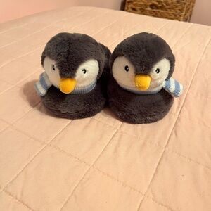 Target Penguin Kids Slippers - Gray and White